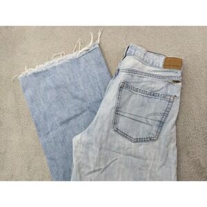 American Eagle Skater Jeans Women's Size 6 Ripped Distressed Light Wash Baggy